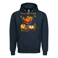 Navy pumpkin kisses harvest wishes Zipper Hoodie - BundleAndBundleShop