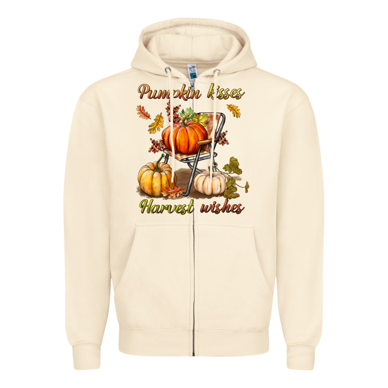 Pumpkin Kisses Harvest Wishes Zipper Hoodie by BundleAndBundleShop | Teevron