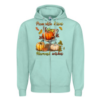 Seafoam pumpkin kisses harvest wishes Zipper Hoodie - BundleAndBundleShop