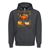 Smoke pumpkin kisses harvest wishes Zipper Hoodie - BundleAndBundleShop
