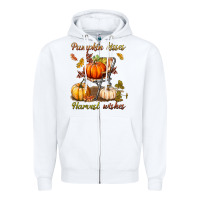 White pumpkin kisses harvest wishes Zipper Hoodie - BundleAndBundleShop