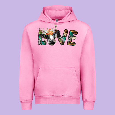 Love With Holstein Cow Urban Hoodie Designed By Barkaloodesign