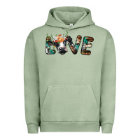 Pigment Oil Green love with holstein cow Urban Hoodie - BarkalooDesign