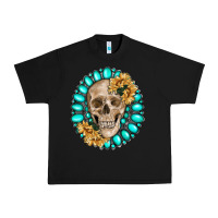 Black skull with gemstone and sunflower Urban Heavy Tee - RanaPortraitStore