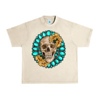 Sandshell skull with gemstone and sunflower Urban Heavy Tee - RanaPortraitStore