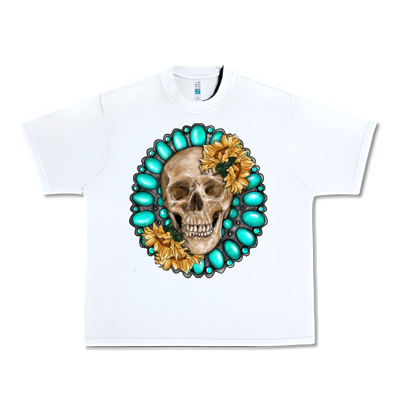 Skull With Gemstone And Sunflower Urban Heavy Tee by RanaPortraitStore | Teevron