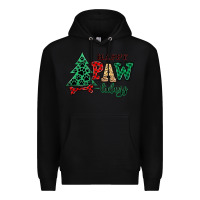 Black happy pawlidays christmas pets Premium Hoodie - MaliasSmallBusiness