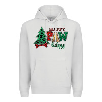 Dove Grey happy pawlidays christmas pets Premium Hoodie - MaliasSmallBusiness