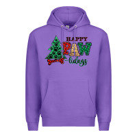 Purple happy pawlidays christmas pets Premium Hoodie - MaliasSmallBusiness