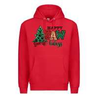 Red happy pawlidays christmas pets Premium Hoodie - MaliasSmallBusiness