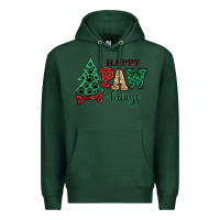 Sports Green happy pawlidays christmas pets Premium Hoodie - MaliasSmallBusiness
