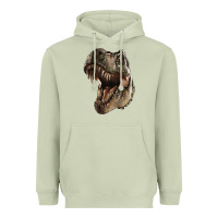 Matcha Tyrannosaurus T Rex Face Heavyweight Hoodie - LillyAllenDesigns