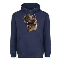 Navy Tyrannosaurus T Rex Face Heavyweight Hoodie - LillyAllenDesigns