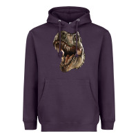 Plum Tyrannosaurus T Rex Face Heavyweight Hoodie - LillyAllenDesigns