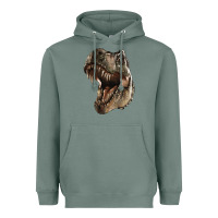 Sage Tyrannosaurus T Rex Face Heavyweight Hoodie - LillyAllenDesigns