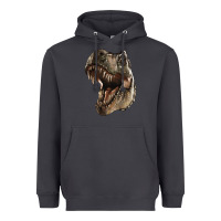 Smoke Tyrannosaurus T Rex Face Heavyweight Hoodie - LillyAllenDesigns