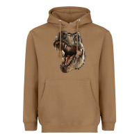 Toasted Coconut Tyrannosaurus T Rex Face Heavyweight Hoodie - LillyAllenDesigns