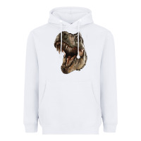 White Tyrannosaurus T Rex Face Heavyweight Hoodie - LillyAllenDesigns