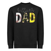 Black ballpark dad with softball and baseball Heavyweight Sweatshirt - texasbilliewilder