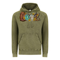Vintage Olive western love bull skull with gemstone and sunflowe Vintage Hoodie - texasbilliewilder