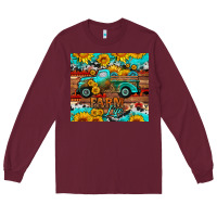 Burgundy western farm life truck sunflowers  mousepad Long Sleeve Tee - HRA Design Shop