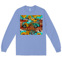 Colony Blue western farm life truck sunflowers  mousepad Long Sleeve Tee - HRA Design Shop
