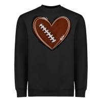 Black american football heart Heavyweight Sweatshirt - texasbilliewilder
