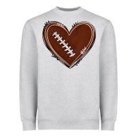 Heather Grey american football heart Heavyweight Sweatshirt - texasbilliewilder
