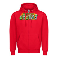 Red soccer coffee cups Zipper Hoodie - Jasminsmagicworld