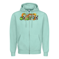 Seafoam soccer coffee cups Zipper Hoodie - Jasminsmagicworld