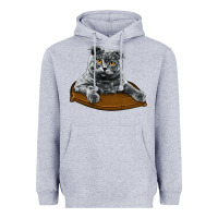 Heather Grey Scottish Fold Heavyweight Hoodie - LillyAllenDesigns