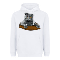White Scottish Fold Heavyweight Hoodie - LillyAllenDesigns