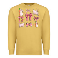 Antique Gold pink ribbons with rabbits Premium Sweatshirt - MaliasSmallBusiness