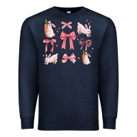 Navy pink ribbons with rabbits Premium Sweatshirt - MaliasSmallBusiness