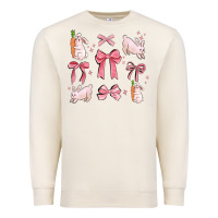 Sandshell pink ribbons with rabbits Premium Sweatshirt - MaliasSmallBusiness