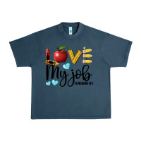 Midnight Navy love my job teacher life Urban Heavy Tee - BarkalooDesign