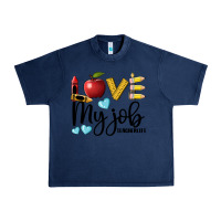 Navy love my job teacher life Urban Heavy Tee - BarkalooDesign