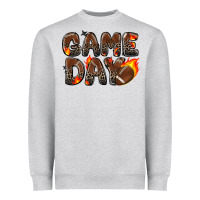 Heather Grey game day football leopard Heavyweight Sweatshirt - Zillion Design Studio