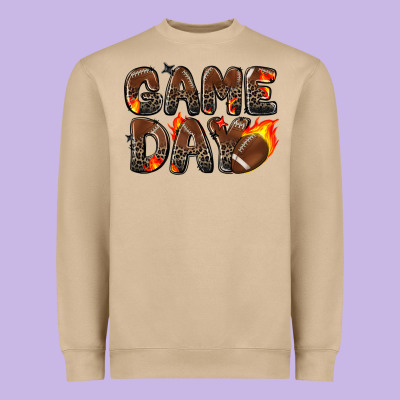 Game Day Football Leopard Heavyweight Sweatshirt Designed By Zillion Design Studio