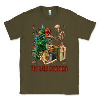 Army Green Skeleton tis the season Classic Tee - FaDigitalArtStudio