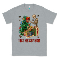 Heather Grey Skeleton tis the season Classic Tee - FaDigitalArtStudio
