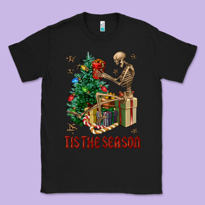 Skeleton Tis The Season Classic Tee Designed By Fadigitalartstudio