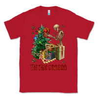 Red Skeleton tis the season Classic Tee - FaDigitalArtStudio