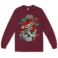 Burgundy freezing to death skull Long Sleeve Tee - FaDigitalArtStudio