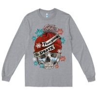 Heather Grey freezing to death skull Long Sleeve Tee - FaDigitalArtStudio