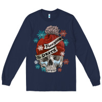 Navy freezing to death skull Long Sleeve Tee - FaDigitalArtStudio