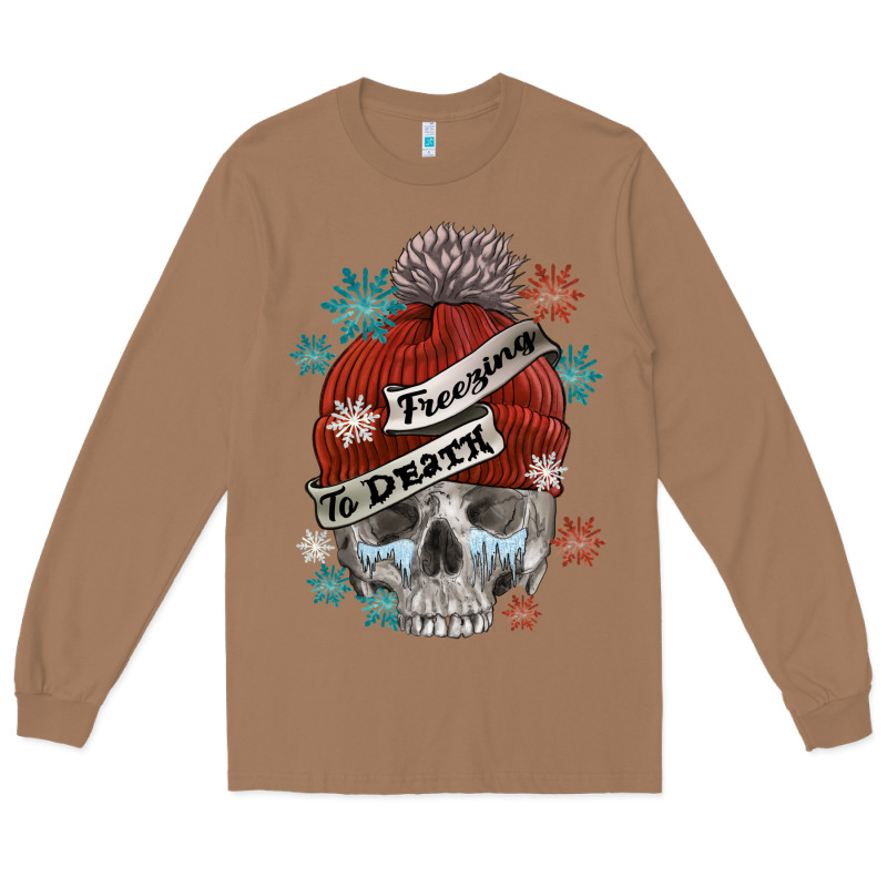 Freezing To Death Skull Long Sleeve Tee by FaDigitalArtStudio | Teevron