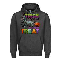 Charcoal Heather trick rawr treat Zipper Hoodie - BundleAndBundleShop