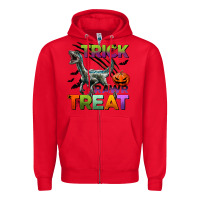 Red trick rawr treat Zipper Hoodie - BundleAndBundleShop