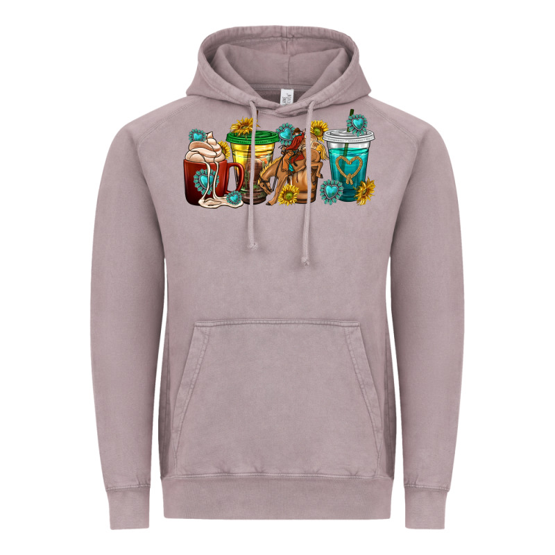 Western Rodeo Coffee Cup Vintage Hoodie by texasbilliewilder | Teevron